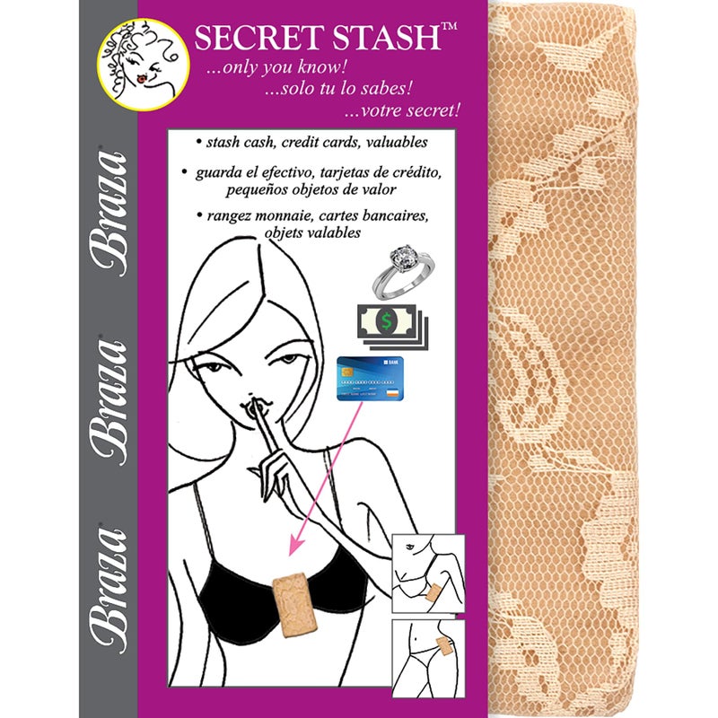 Braza برازا سيكريت ستيش - حقيبة سفر لحمالة صدر دانتيل - بيج، مقاس واحد - Image 5